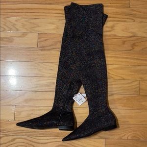 Zara OTK sparkly pointy flats size 38 NWT